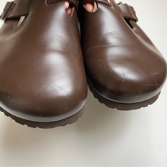 Birkenstock Boston Natural Leather On Clogs Black Mens Size 43 EU - Picture 3 of 11